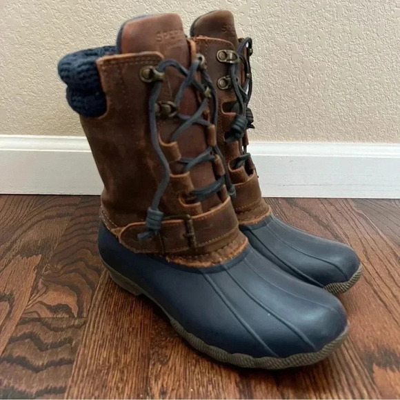 Sperry Top Sider Women's Saltwater Misty Rain Boot Sz 6 Brown Leather  STS95908 - Picture 3 of 16